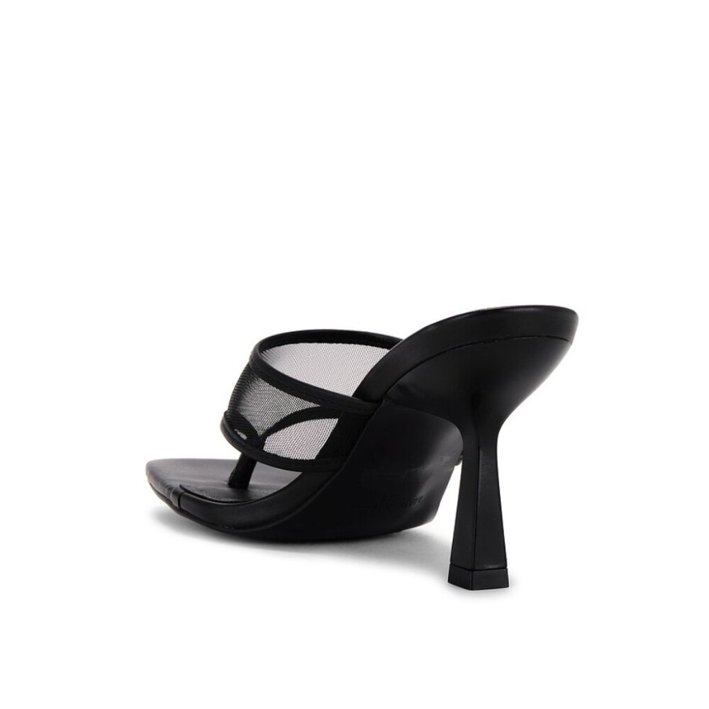 Steve Madden Black Mesh Thong Heel Sandals - Picture 3 of 14